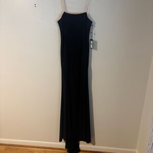 NWT Adrianna Papell Black Strapless Maxi Evening Dress